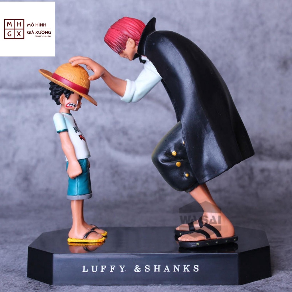 Mô hình one piece Luffy và Shanks Tóc Đỏ Cao 18cm - Tượng Figure Khởi Đầu Của Hành Trình One Piece