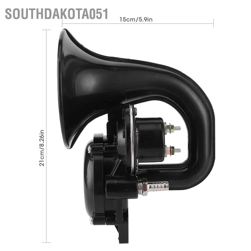 Còi hơi ốc sên điện tử 12V/ 24V 120dB âm thanh lớn màu đen thông dụng dành cho xe hơi xe buýt xe tải xe lửa