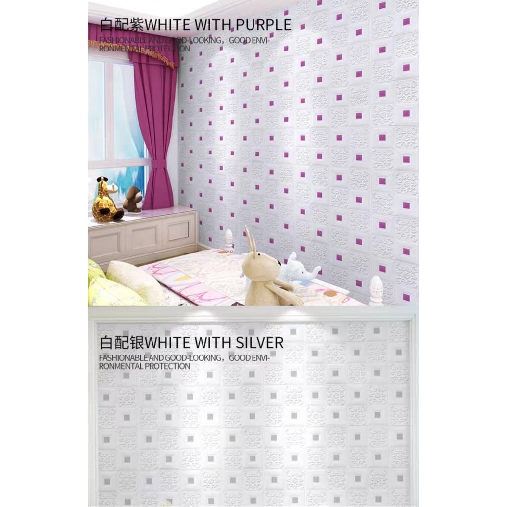 Xốp dán tường da hoa văn nhũ khổ 70*70 giá rẻ nhất hàng đẹp khách tự chọn màu nhũ | BigBuy360 - bigbuy360.vn