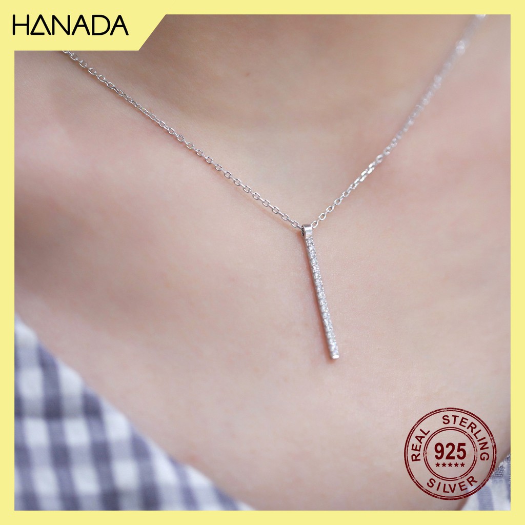 Dây Chuyền Bạc 925 Hanada N-2-B-0186 Thanh Cây Dính Đá