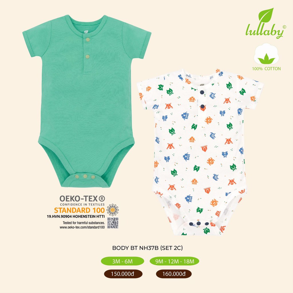 [Xả hàng hè] Body bé trai LULLABY mẫu mới nhất năm 2020 (set 2 chiếc)