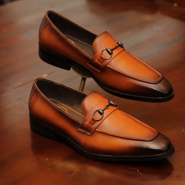 Giày lười nam cao cấp ERMAND da bò thật bảo hành 1 năm kiểu dáng Horsebit Loafer - Mã T87