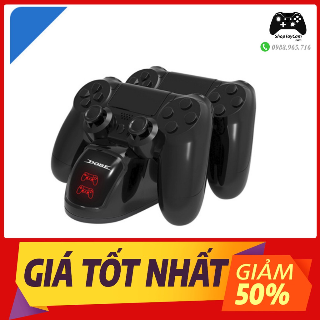 Dock Đế Sạc Tay Cầm PS4 Sony Playstation Dualshock 4 Slim/Pro Hàng DOBE Chính Hãng Có Đèn LED | TOP BÁN CHẠY