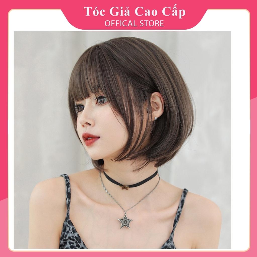 Tóc giả nguyên đầu ngắn cúp cổ, tặng kèm lưới trùm tóc, MÃ DLA228