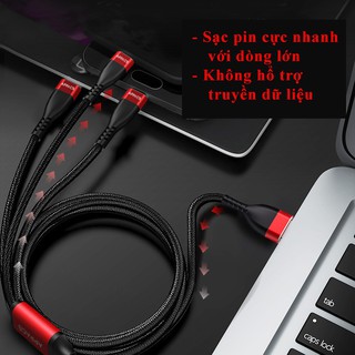 Cáp sạc 3 đầu APPACS IP,micro USB,USB Type C