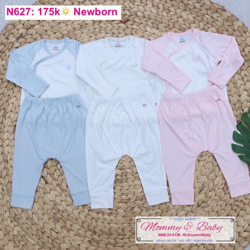 <NOUS BABY>N627 Bộ sơ sinh Nous cài lệch Newborn