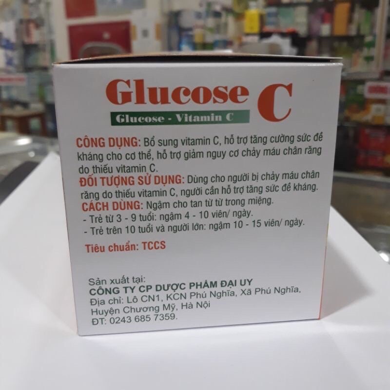 Hộp kẹo ngậm C glucose hộp 30 gói