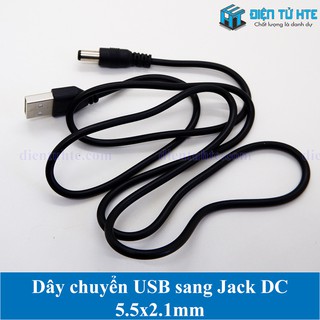 Dây chuyển usb sang jack dc 5.5x2.1mm 5v