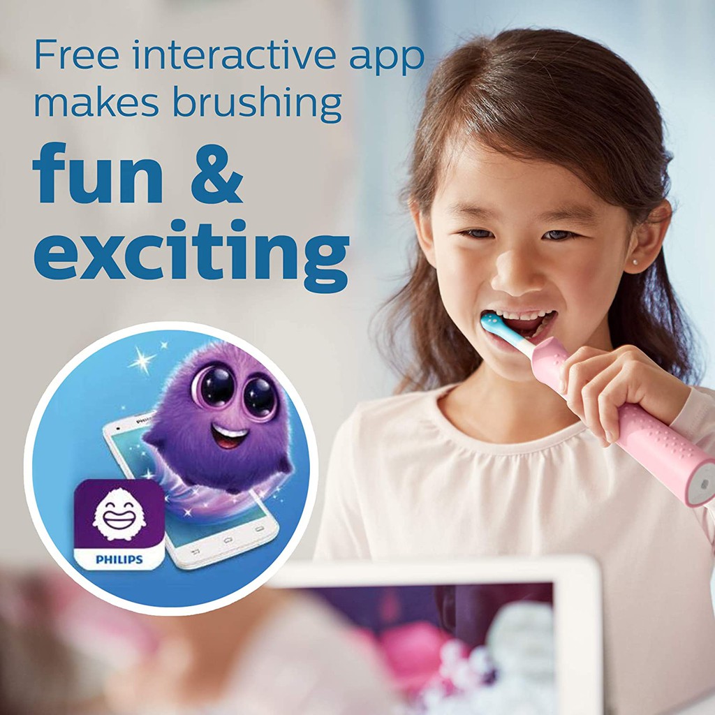 [Hàng Mỹ] Bàn chải điện trẻ em Philips Sonicare for Kids Rechargeable Electric Toothbrush