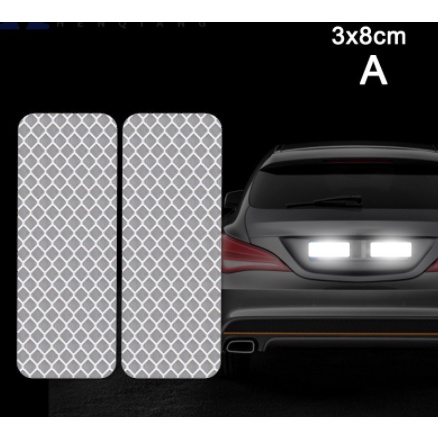 Miếng dán cốp phản quang sau đuôi biển số đăng ký decal sticker cảnh bảo cho xe hơi ô tô tương thích Toyota Vios Innova