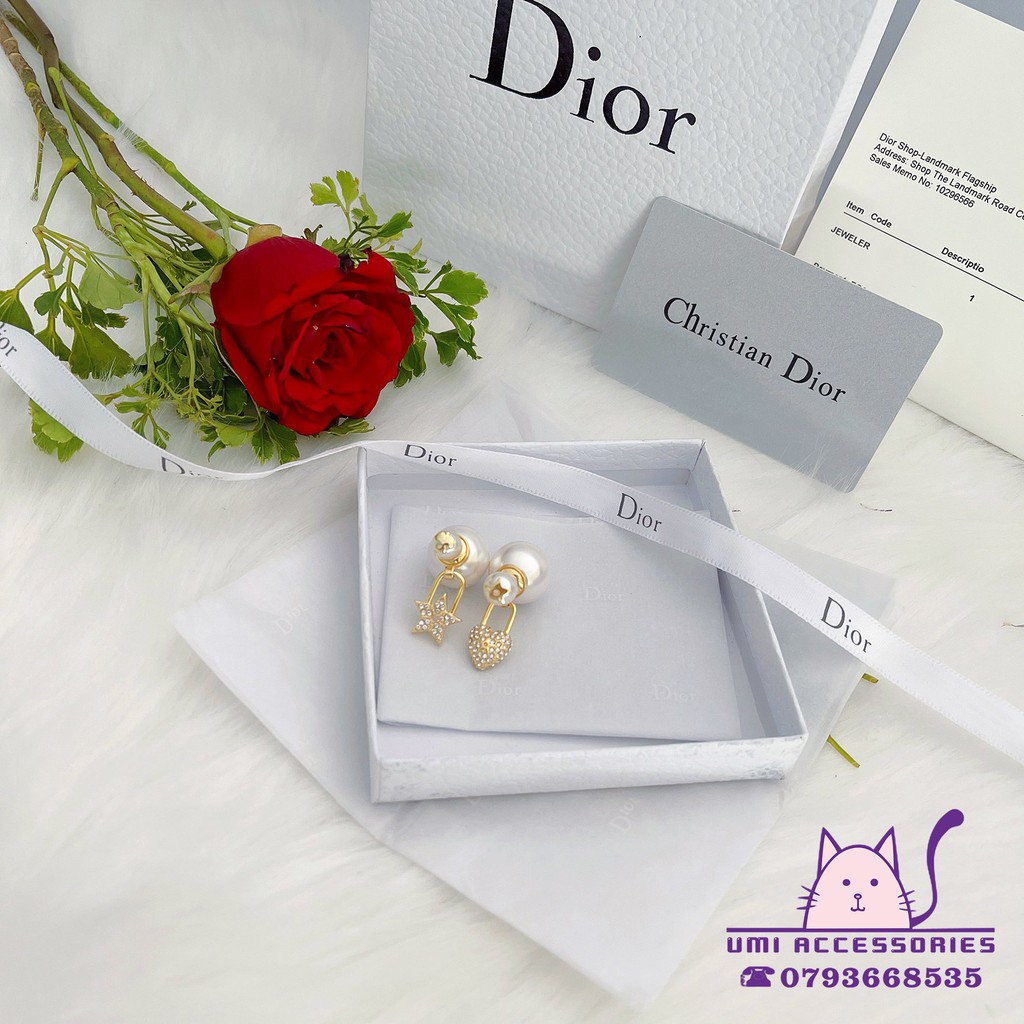 [Phụ kiện] Bông tai nữ Dior full tang , full box