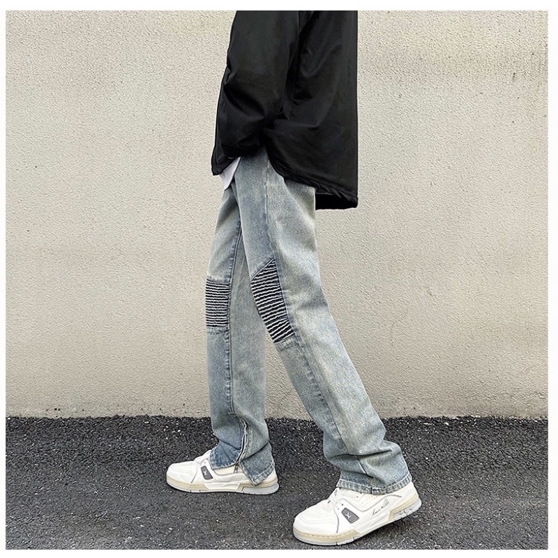 Quần jeans zipper G627 form ống suông , vải denim cao cấp