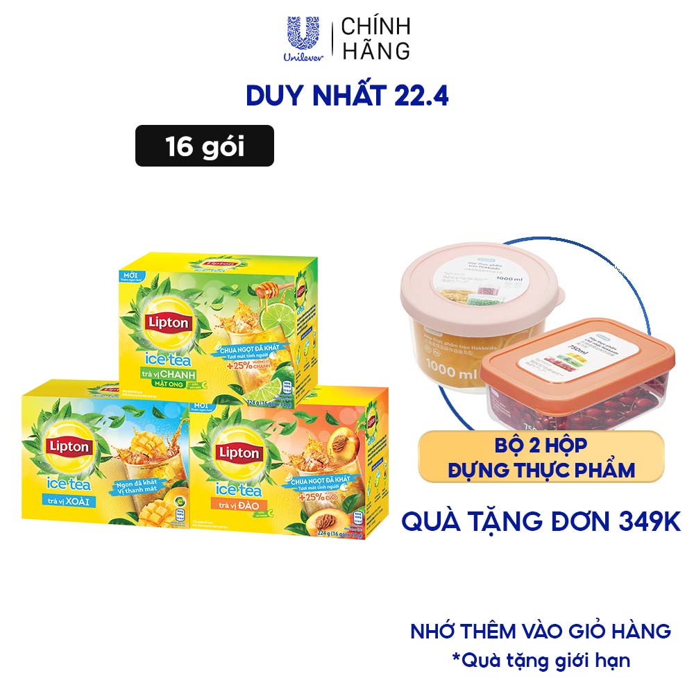 Trà chanh mật ong Lipton Ice Tea (16 Gói x 14g)