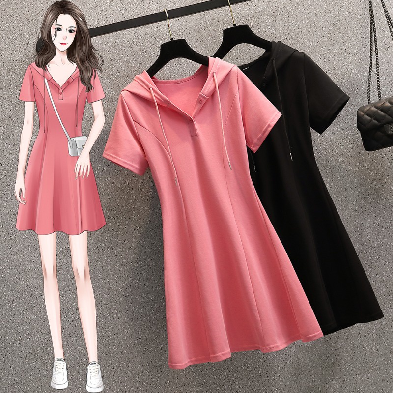 🌸Hàng Order🌸 Váy Đầm Bigsize Váy Dáng Xòe Có Mũ Rút Dây Trẻ Trung Năng Động🌸Hàng Quảng Châu