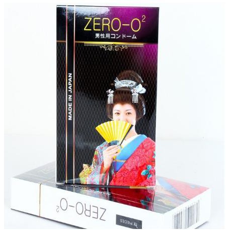 [Che tên] Hộp 12c bao cao su Nhật bản siêu mỏng siêu trơn ZERO O2, hàng chính hãng, SX tại Nhật Bản
