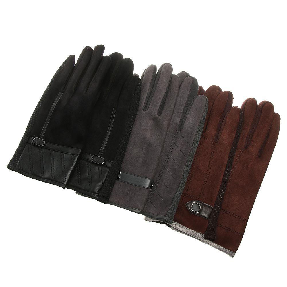 BEBETTERM 1 Đôi Găng Tay Cảm Ứng Chống Gió Chống Trượt Bằng Vải Da Lộn