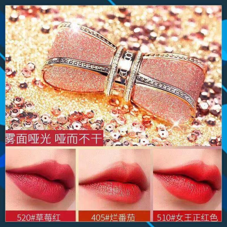 FREESHIP- No.W742 Son Sáp WodWod Diamond Enamel Bow Lisptick Chính Hãng Nội Địa Trung