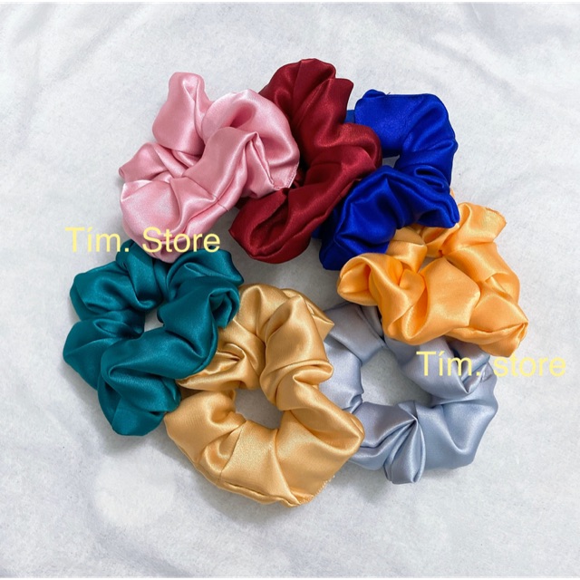 [Ảnh thật] CỘT TÓC VẢI SCRUNCHIES SATIN BÓNG P1