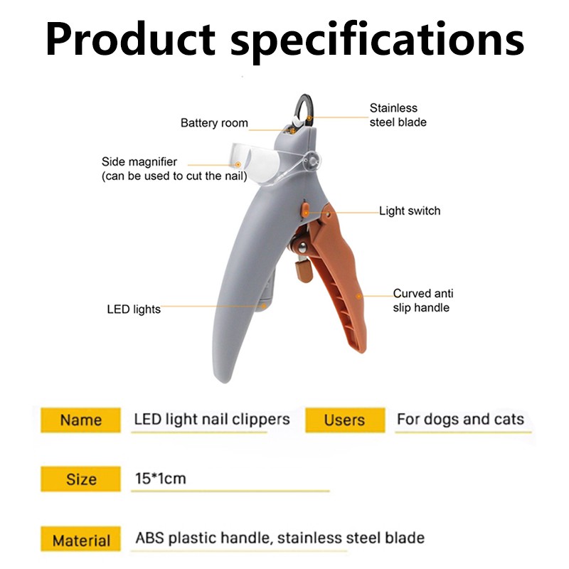 Dụng cụ bấm móng cho thú cưng có đèn LED tiện lợi