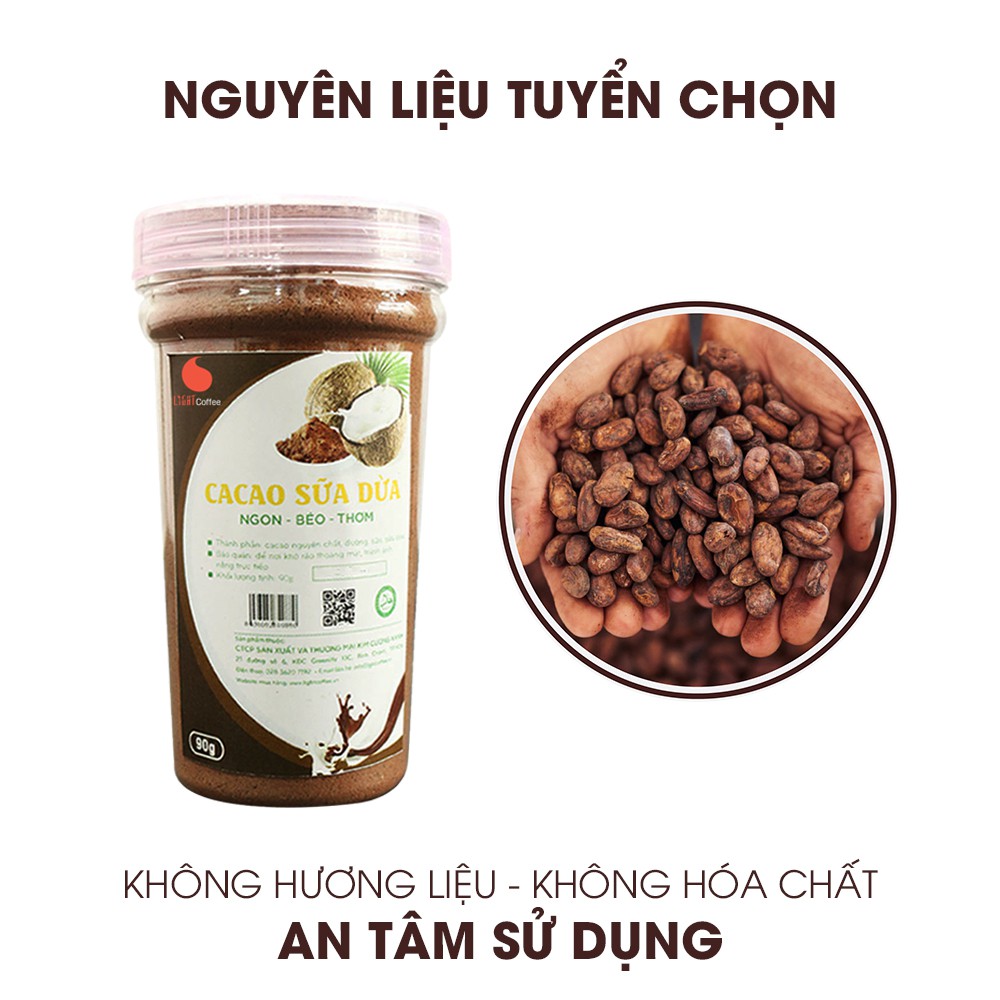 Bột cacao sữa dừa vị đậm đà, thơm ngon Light coffee - Hũ 90g