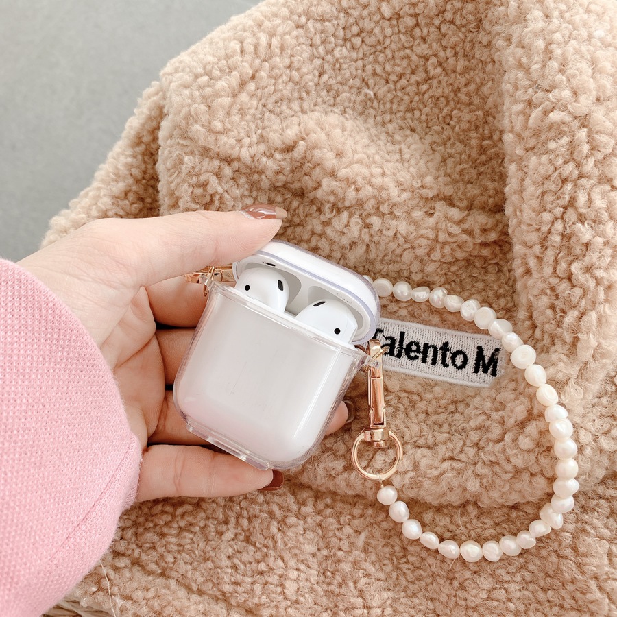 Pearl Bracelet Transparent Airpods Case Airpods 1/2/3 Pro Case shockproof Airpods Cover