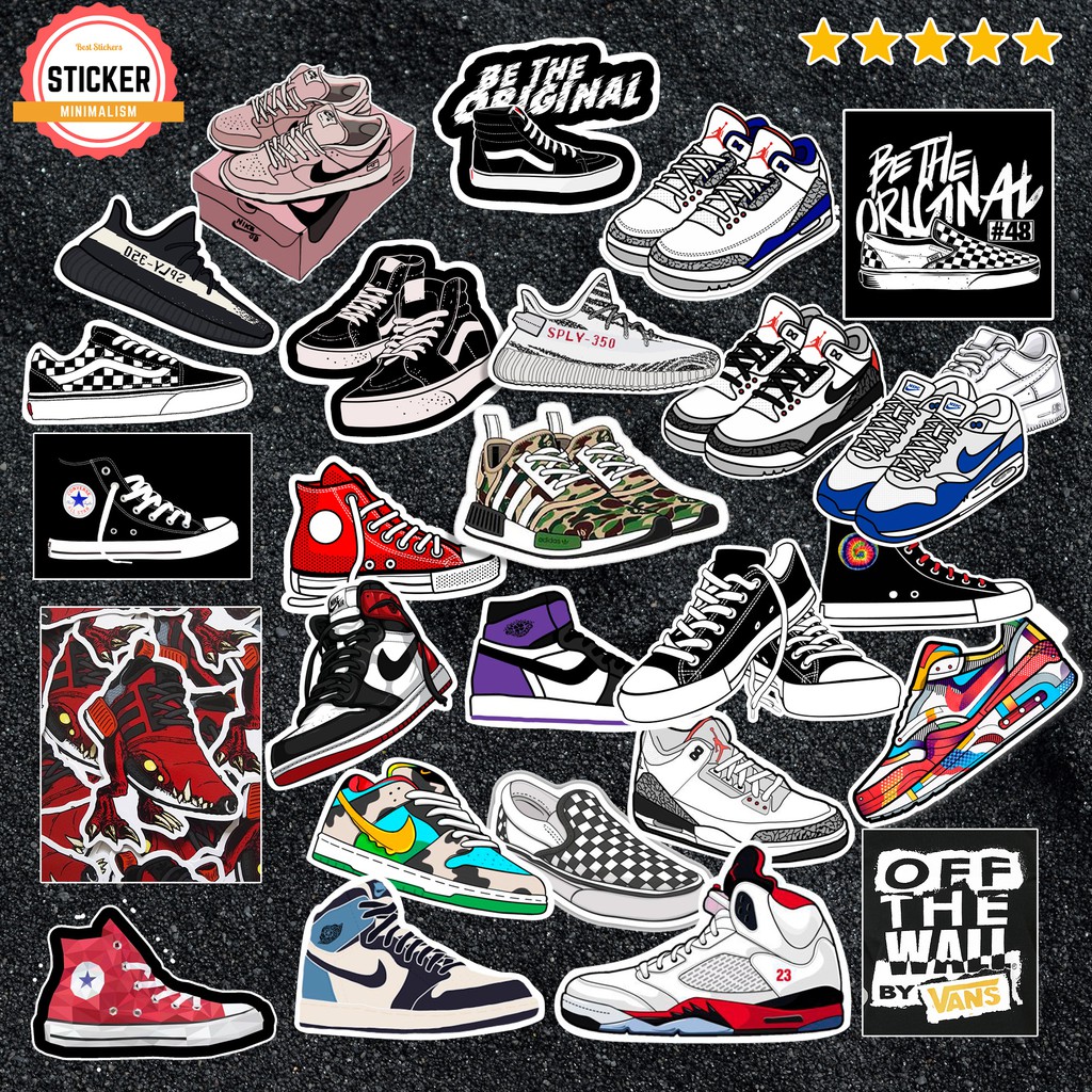 Sticker giày sneaker chống nước sticker dán laptop, điện thoại, đàn guitar, mũ bảo hiểm, vali, xe máy