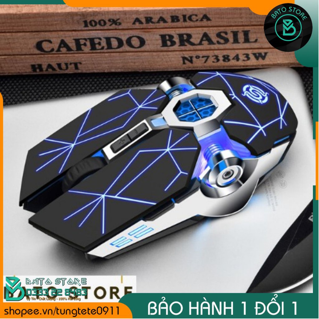 Chuột không dây Gaming (Mouse wireless) K-Snake Q7 Tia sét- Pin sạc - Led RBG 7 màu tự đổi - Chính Hãng