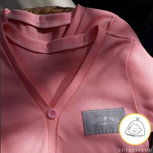 Áo croptop logo GIORNO pastel hồng ulzzang [ Giá hủy diệt ]