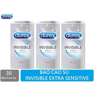 COMBO 3 HỘP BAO CAO SU DUREX INVISIBLE SIÊU CỰC MỎNG 10 BAO