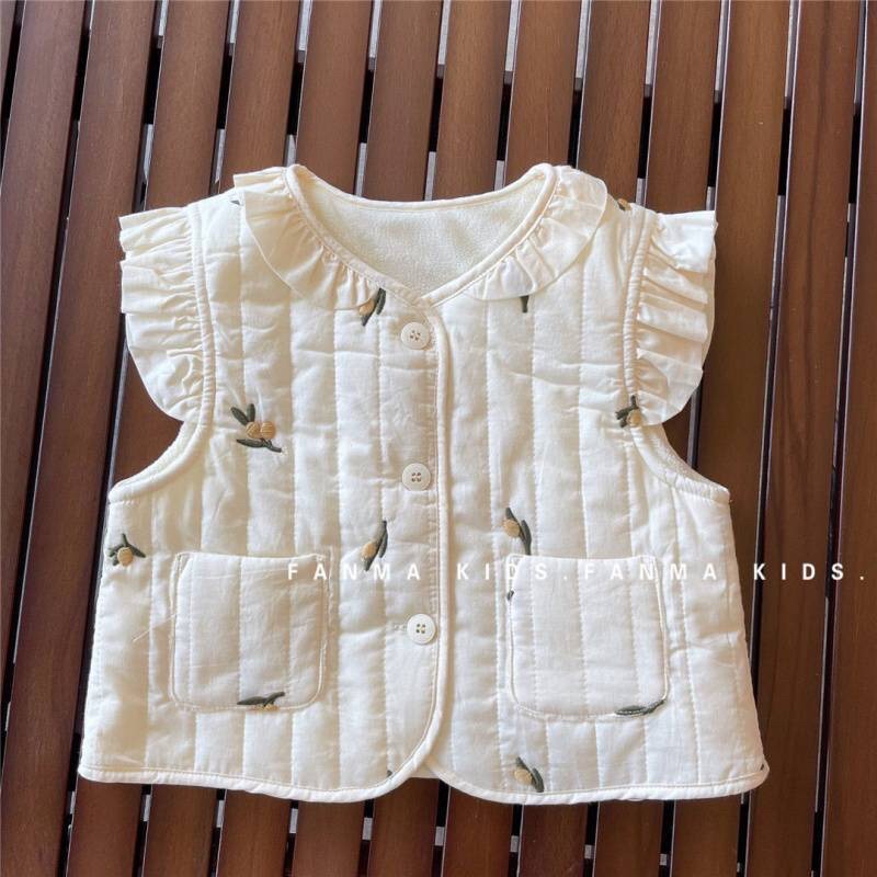 Aó khoác lông cừu cho bé gái, áo gile sẵn SZ 90