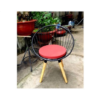 Ghế nón sắt chân gỗ ( LA-C039)