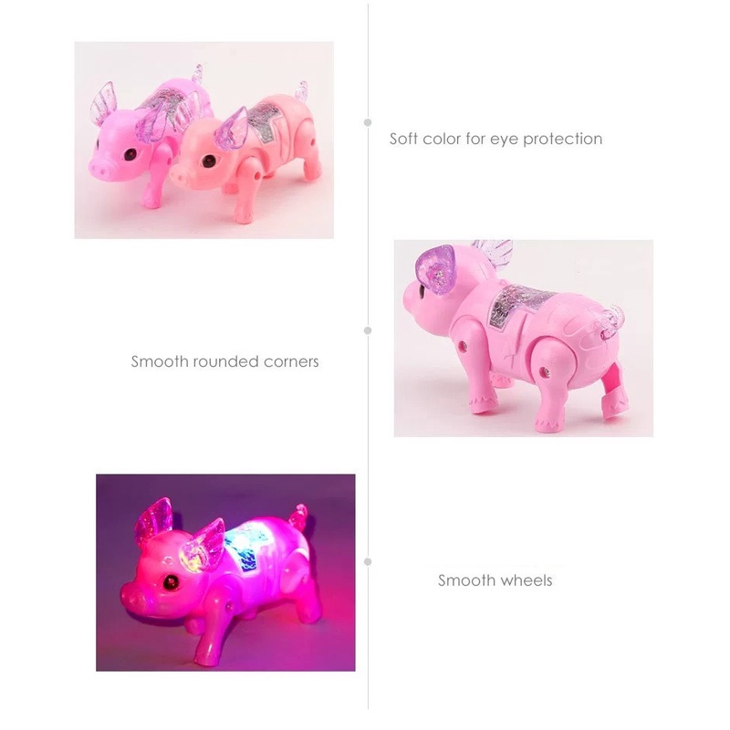 Đồ chơi Heo biết đi phát nhạc, có đèn và có dây dắt