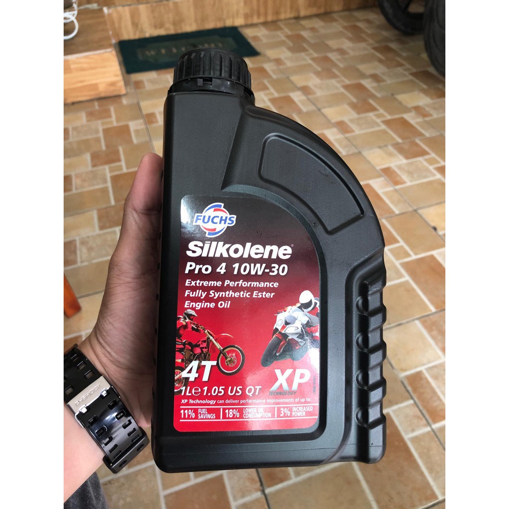 [10W30] Dầu nhớt Fuchs Silkolene Pro 4 10W30 XP (Chai 1 Lít) (Hàng Chính Hãng - Nhập khẩu UK)