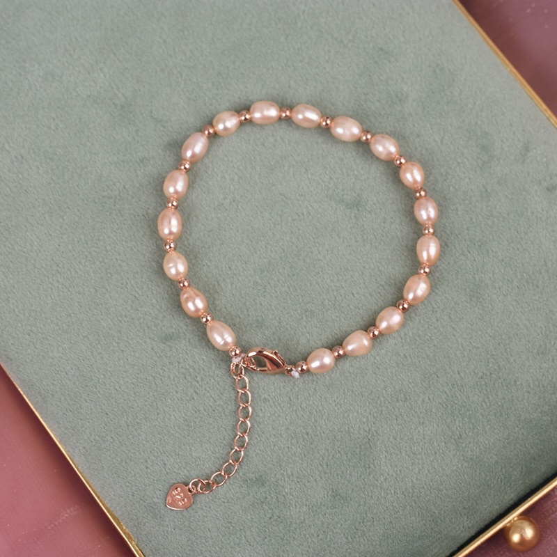 Vòng tay 8ly hạt dài mix bi titan