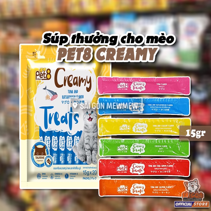 Súp thưởng PET8 cho mèo cao cấp 15gr