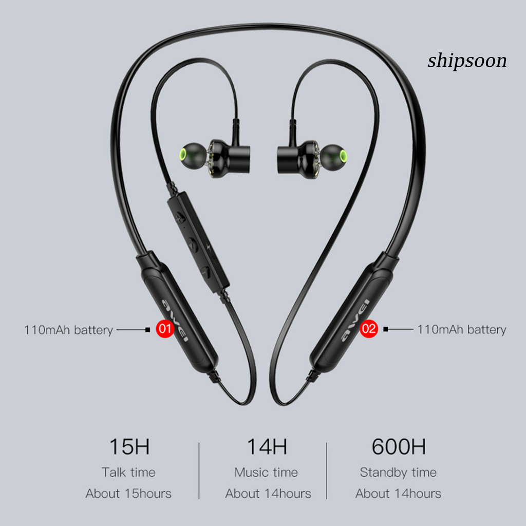 Tai Nghe Bluetooth Thể Thao Awei G30Bl Có Dây Đeo Cổ Kèm Phụ Kiện