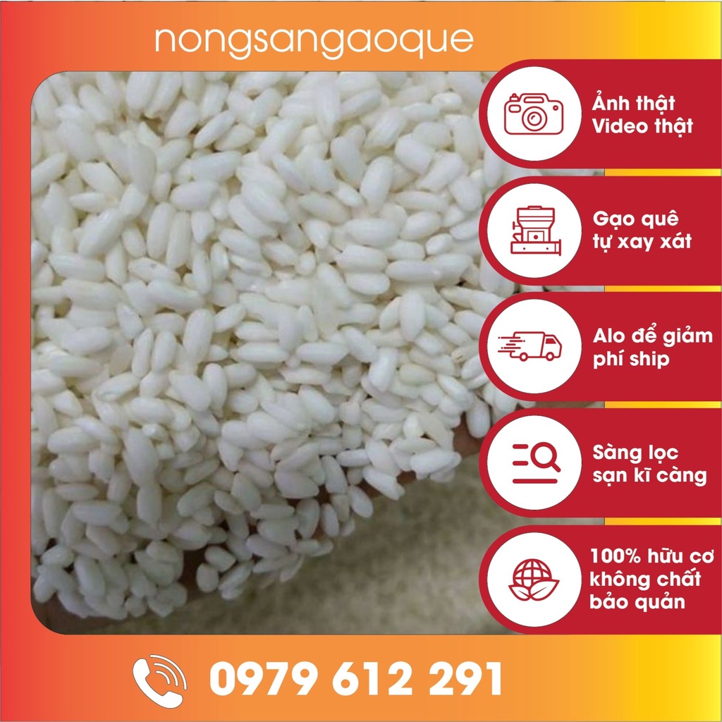 1Kg Gạo Nếp Tẻ - Gạo Nếp Hạt Dài Để Nấu Xôi, Xay Bột Làm Bánh