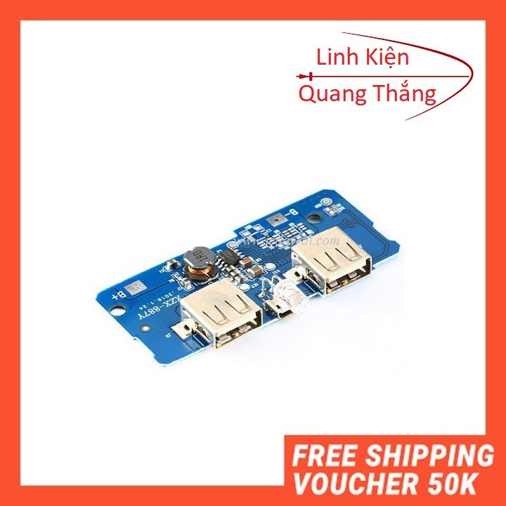 sạc dự phòng 5v-2a 2 cổng usb-linhkiendientubk