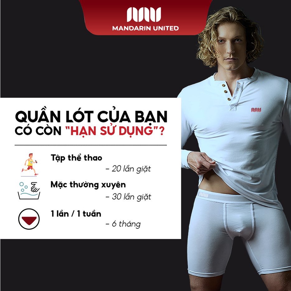 Quần lót nam MANDARIN UNITED sịp tam giác kẻ chất liệu cotton thấm hút tuyệt đối - 0221