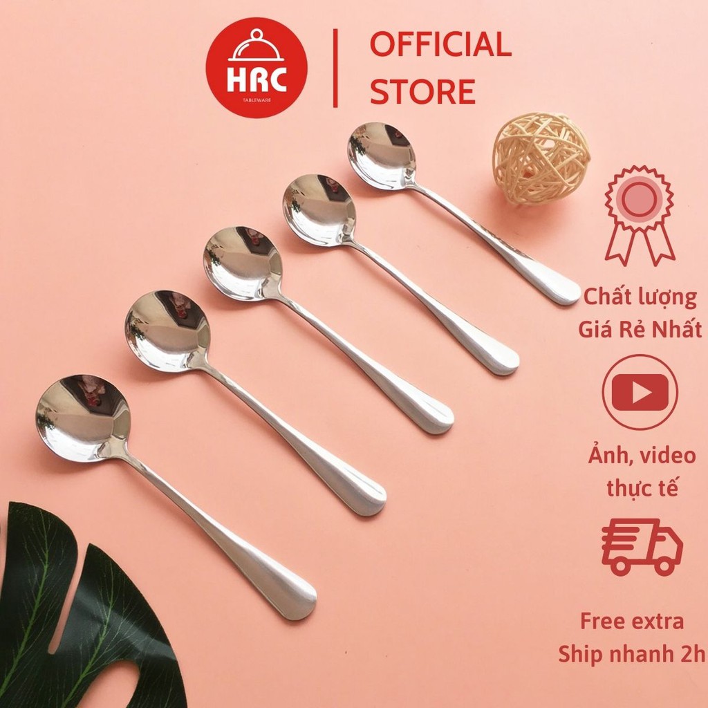 Thìa inox ăn cháo, soup đầu tròn (HÀNG ĐẸP) Muỗng ăn inox kiểu dáng Hàn Quốc cao cấp