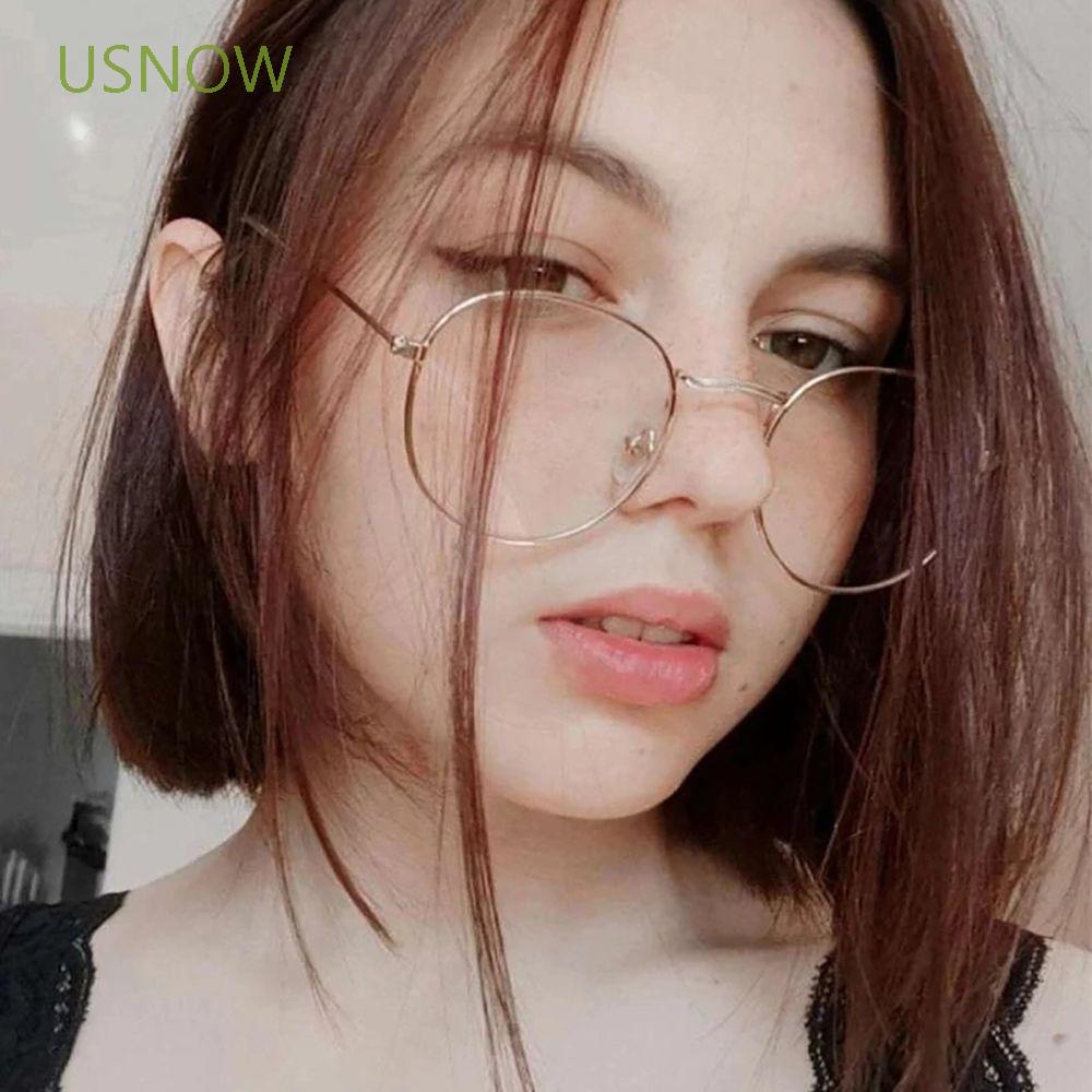 Mắt Kính Gọng Kim Loại Tròng Trong Suốt Phong Cách Hàn Quốc Cổ Điển Thời Trang Cho Nam Và Nữ