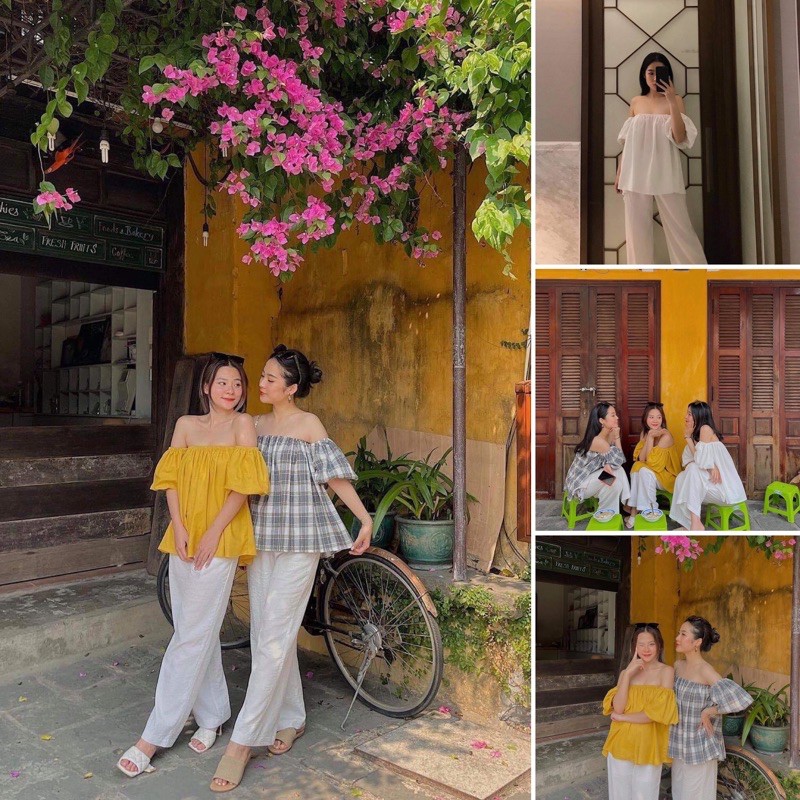 [Mã FAXANH245 giảm 10K đơn 50K] SÉT ÁO TRỄ VAI TAY RỘNG VÀ QUẦN ỐNG RỘNG VẢI MỀM MỊN THOÁNG MÁT THỜI TRANG THIẾT KẾ