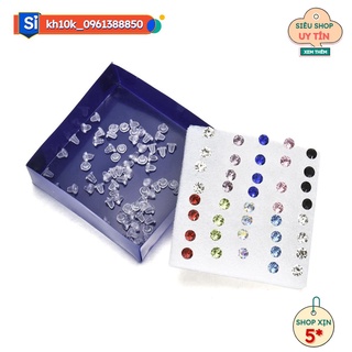 Bộ 20 đôi bông tai nhựa mini 2/3/4/5mm