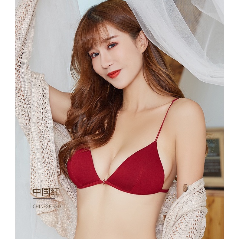 Áo Lót Bralette Cúp Tam Giác Không Gọng Đệm Mỏng Dây Mảnh Cài Trước (AL36)