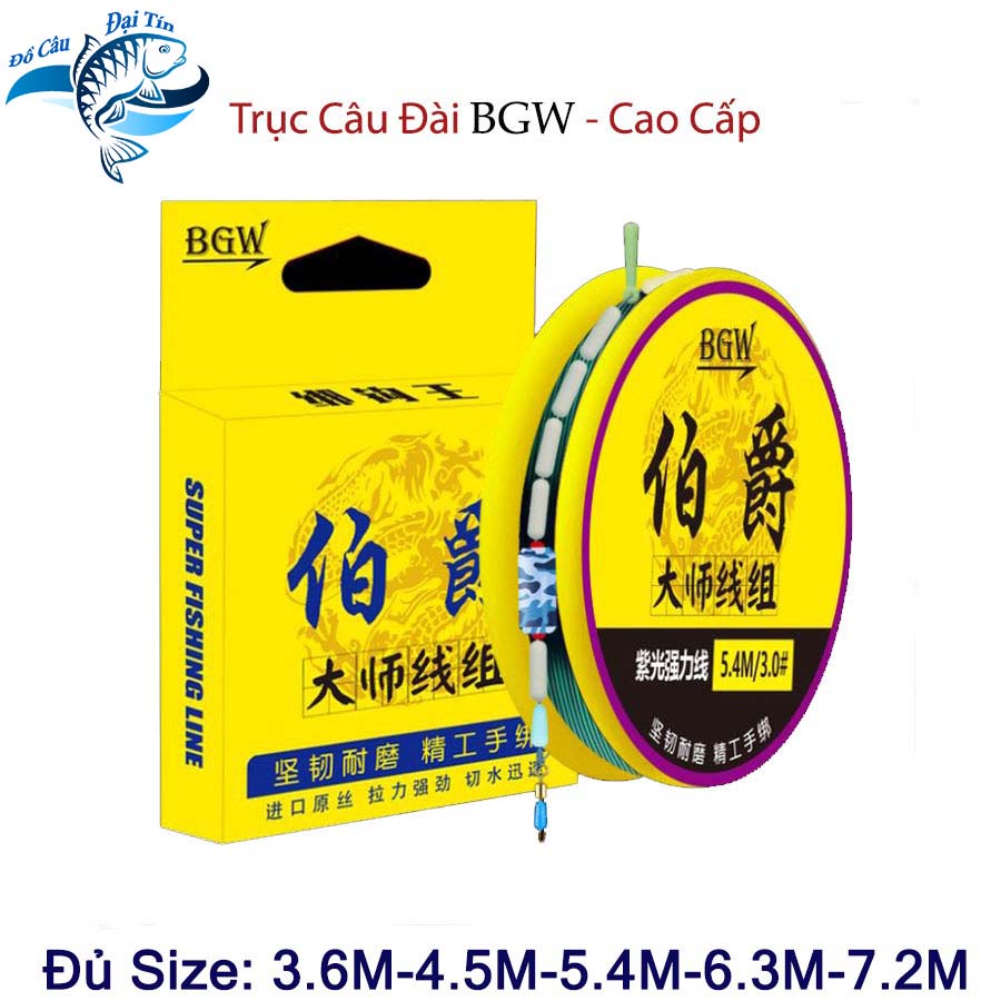 Dây Trục Câu Đài Buộc Sẵn BGW Trong Hộp Cao Cấp, Cước Câu Cá Tàng Hình Siêu Khoẻ Chống Bào Mòn Chuyên Săn Hàng Khủng