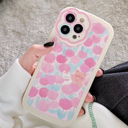 Ốp Điện Thoại Silicone Mềm Họa Tiết Hoa Cho iPhone 12 13 11 Pro Max X Xs Max Xr 7 8 Plus js4a