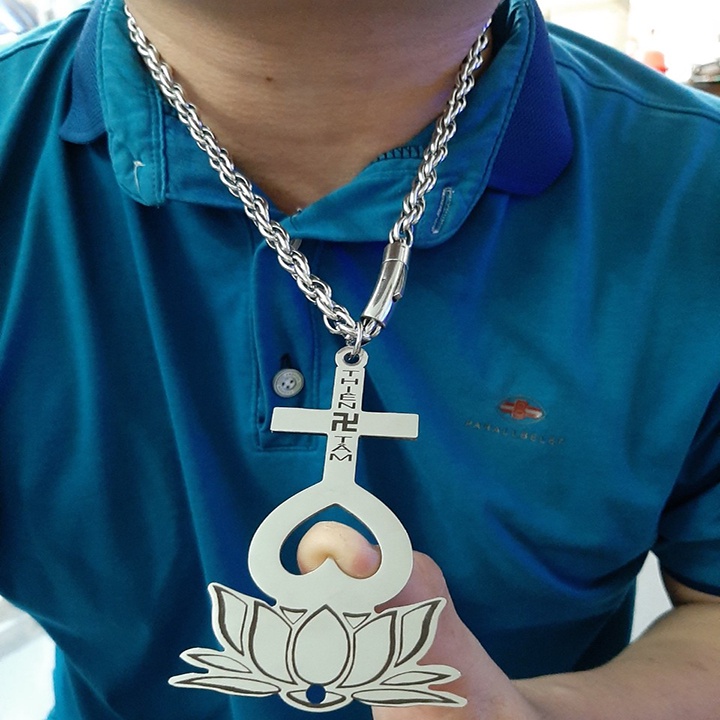 Dây chuyền thiên tâm 8mm khóa Vip có mặt siêu to khổng lồ vô cùng mạnh mẽ, tâm an vạn sự an