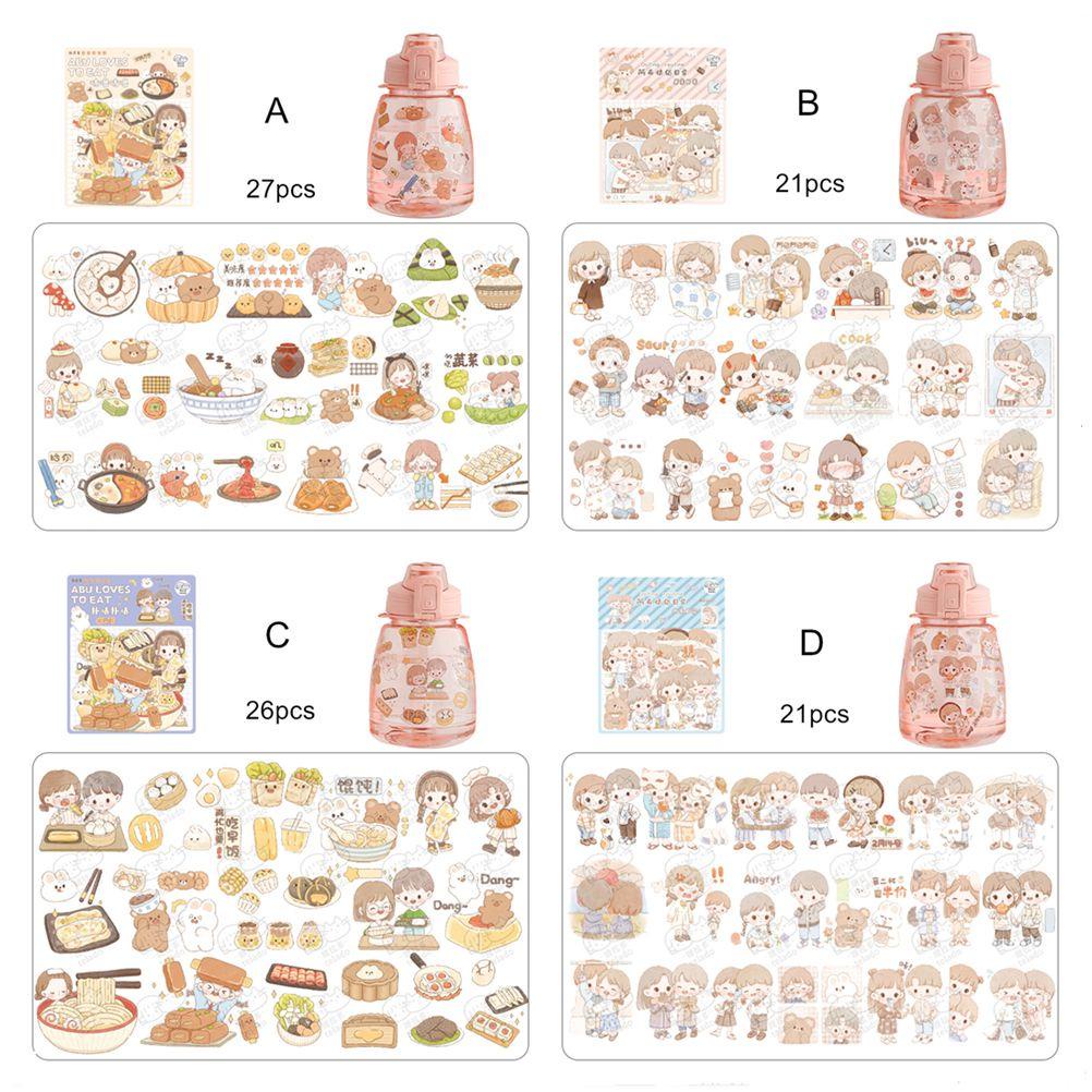 CHOOKEY Miếng Dán Bình Nước Chống Thấm Nước Hình Dễ Thương