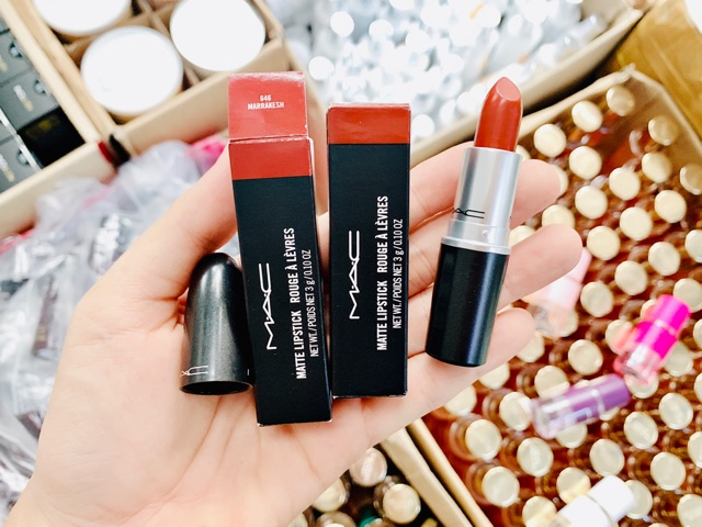 SON M A C Ruby Woo + Lady Danger  + Chili+Marrakesh + VelvetTeddy( CHÍNH HÃNG ) + Son Dưỡng M A C