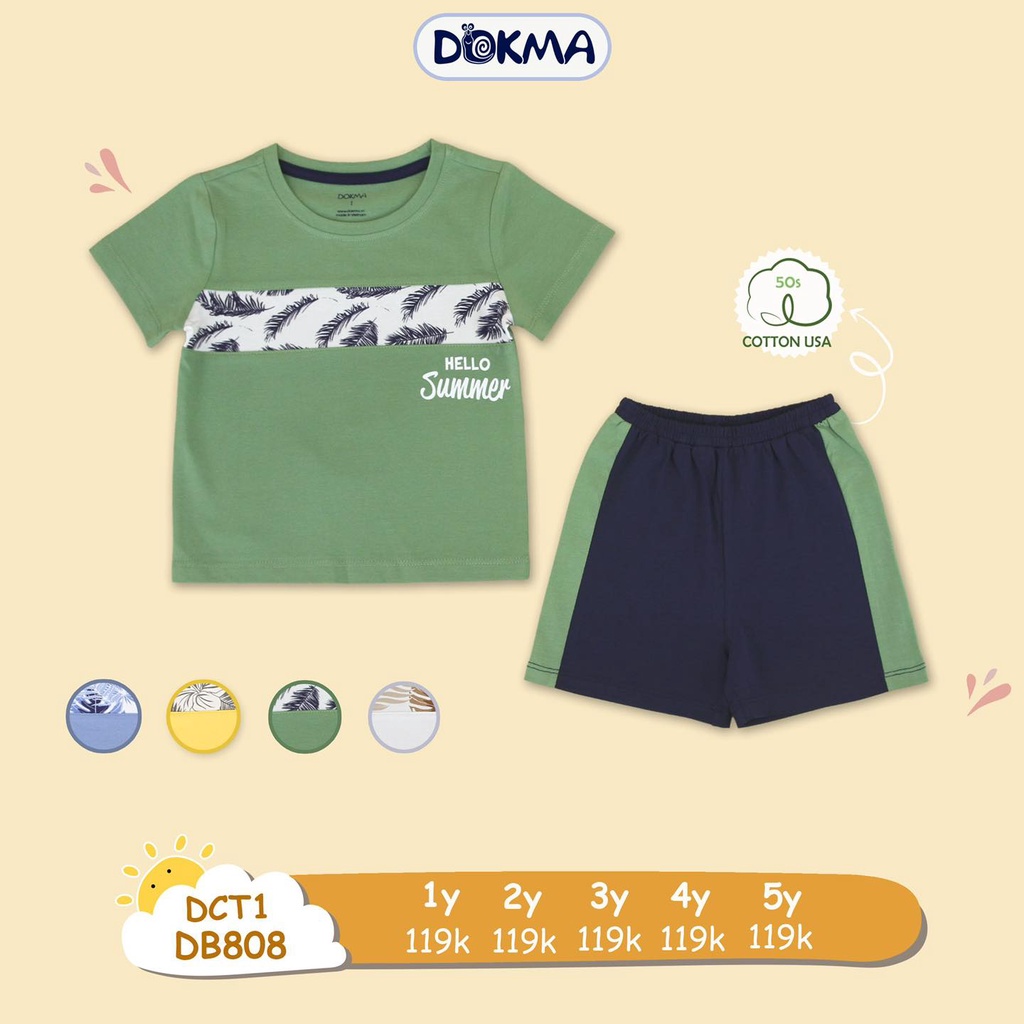 (1-5Y) Bộ cộc tay cotton năng động- DOKMA